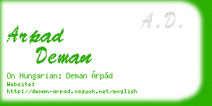 arpad deman business card